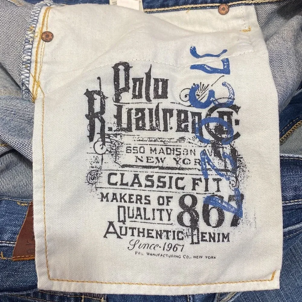 Polo Ralph Lauren Mens 42T X30 Classic Fit Denim Pants